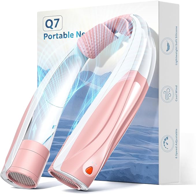 Portable Neck Fan - 6000mAh Battery Hands Free Personal Fan, 6 Speed Adjustable, Rechargeable & Wearable, Gift for Women Men, Office, Travel, Sports