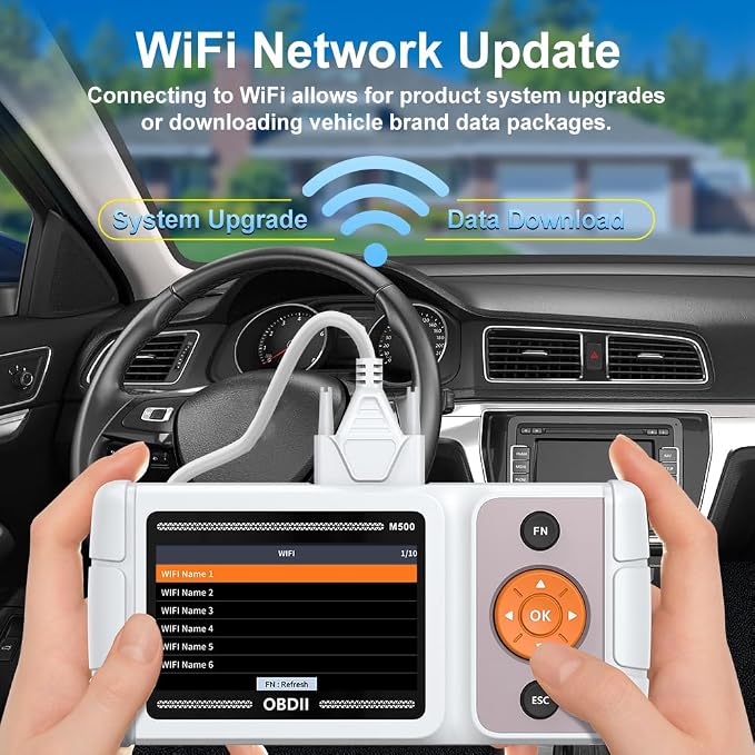 OBD2 Scanner for Mercedes Benz GLB 180 180d 200 200d 220d 250, 4 Systems Car Code Reader with 4.3 Inch Screen, Engine ABS Transmission Diagnostic Tool WiFi Oil Reset