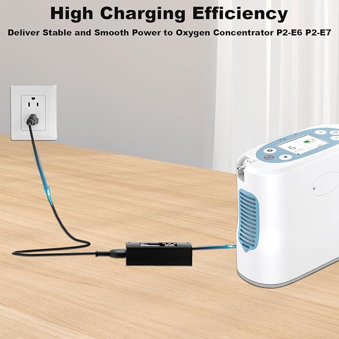 19V Charger/for Lifestyle Rhythm Healthcare P2, E6, E7, P2E6, P2E7, BA-P200, and BA-P201 Portable Oxygen concentrators; P2ACA-1, P2DCA-1, EDAC ED1010C, and EM11012E AC/DC Adapter Power Cords