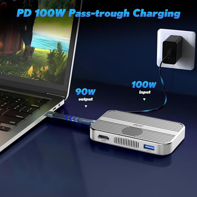 10gbps Magnetic Docking Station, USB C Hub with NVMe M.2 SSD Enclosure for iPhone 17/16/15 Pro/Pro Max/Plus with Cooling Fan, Support SSD Size 2230/2242/2260/2280 B+M M-Key