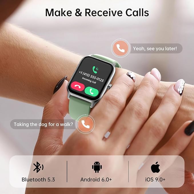Tensky Smart Watch for Women/Men, 1.85'' HD Activity Smartwatch for iPhone/Android/Samsung, 100+ Sport Modes Fitness Tracker (Answer/Make Call), Alexa Built-in,Sleep/Heart Rate/SpO2 Monitor/Waterproof