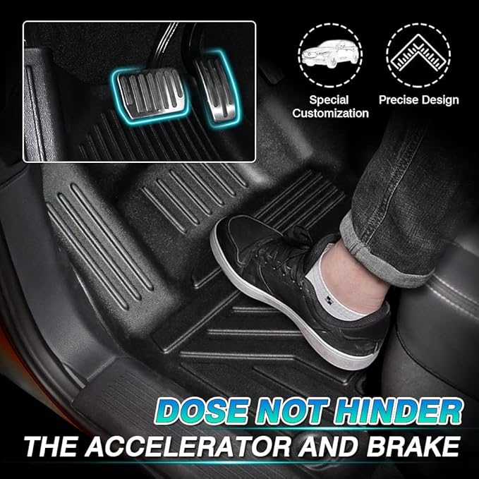 T TGBROS Floor Mats for Nissan Rogue 2021-2026 All Weather Protection TPE 2 Rows Floor Liners Custom Fit for Nissan Rogue Accessories Car Mats Non-Slip Black(Not for Sport)