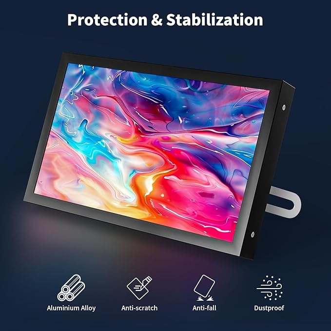 CUQI 7 Inch Small Monitor, 1024×600 IPS Mini Monitor with Built-in Speakers/HDMI/VGA/AV Input for Raspberry Pi, PC, TV, DVD, CCTV