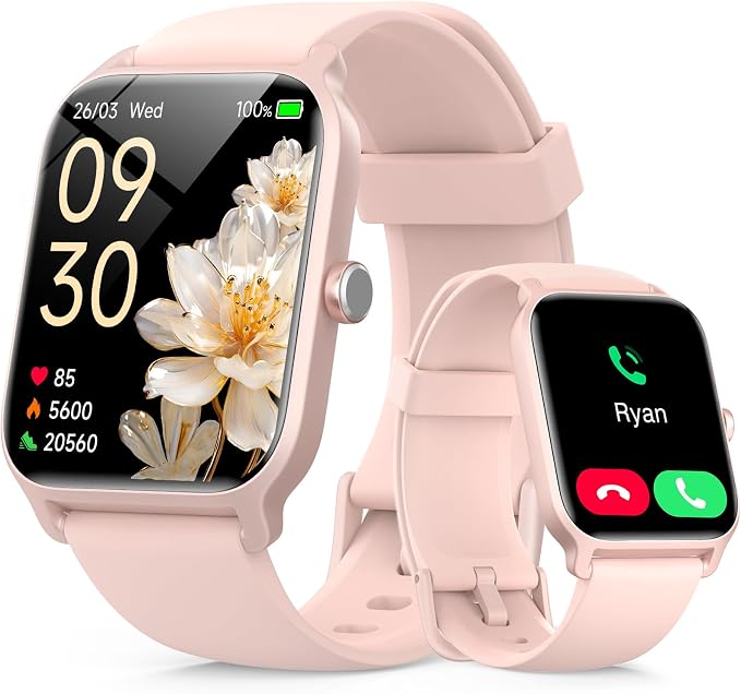Tensky Smart Watch for Women/Men, 1.85'' HD Activity Smartwatch for iPhone/Android, 100+ Sport Modes Fitness Tracker (Answer/Make Call), Alexa Built-in, Sleep/Heart Rate/SpO2 Monitor/2ATM Waterproof