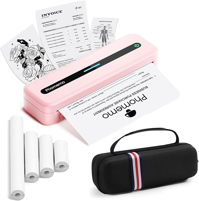 Phomemo M832 Portable Printers Wireless for Travel, Bluetooth Inkless Thermal Printer, Support 8.5"x11"/A4/4.33"/3.15"/2.08" Thermal Paper, Compatible with iPhone Laptop for Office School Home Use