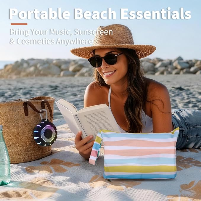 HEYSONG Bluetooth Shower Speaker + Waterproof Beach Bag – Rugged & Ready for Any Adventure