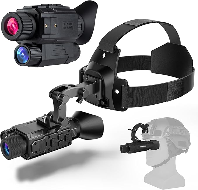Head-Mounted Night Vision Monocular Digital Infrared Monocular for Camping Hunting