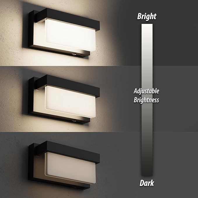 Battery Switched LED Wall Sconce Set of 2, Indoor 8 inch 3.5 Watt 3CCT Black Wall Sconce Light with On/Off Switch, Frosted Arcylic Shade Sconces for Bedroom Living Room Bathroom Hallway