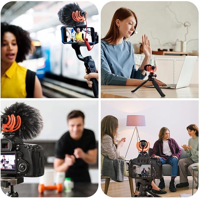 Camera Microphone Shotgun Mic Professional Super Cardioid Video Microphone Perfect for Canon EOS, Nikon DSLR Cameras and Camcorders