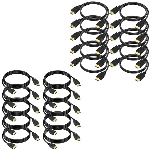 HDMI Cable 6 FT 20-Pack, 4K HDMI TV Cable Multipack, Shielded HDMI 2.0 CL3 Rated Cord for Smart Monitor with Streaming TV, 4K, 1080P@144Hz,ARC & CL3 Rated for Laptop, Monitor, PS5, PS4, Xbox, Soundbar