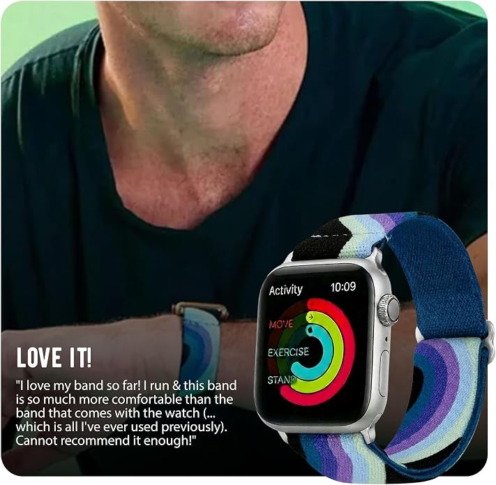Braxley Bands for Apple Watches - Stretchy and Washable - Adjustable with Apple Watch Bands for Women & Men - Compatible with Apple Watch Series SE Ultra 9 8 7 6 5 4 3 2 1