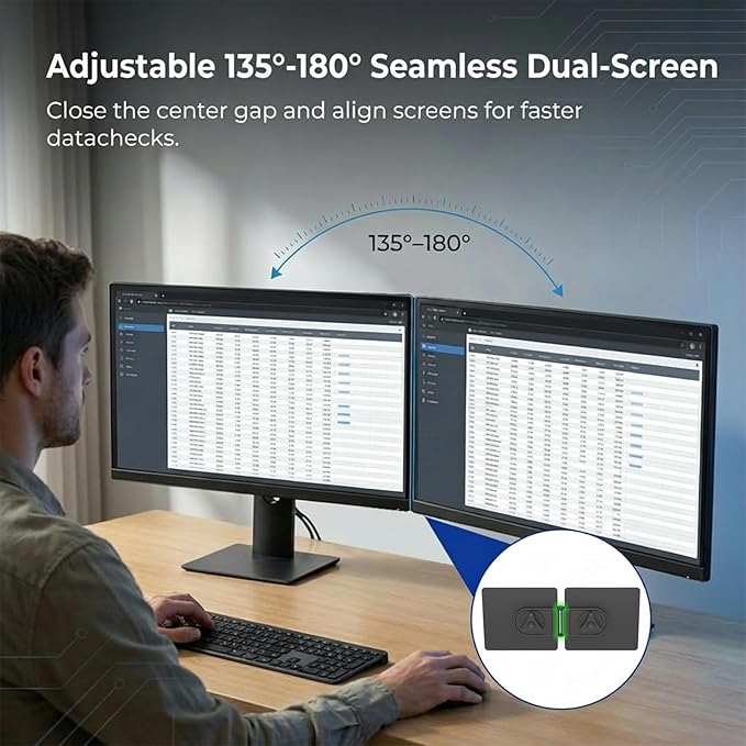 2-Pack Universal Magnetic Monitor Connection Bracket Compatible with All Computer Monitors Curved and Flat Screen Adjustable Magnetic Monitor Alignment Tool with Strong Adhesive