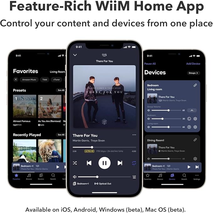WiiM Mini AirPlay 2 Wireless Audio Streamer, Multiroom Stereo, Preamplifier, Works with Alexa and Siri Voice Assistants, Stream Hi-Res Audio from Amazon Music, Tidal and More