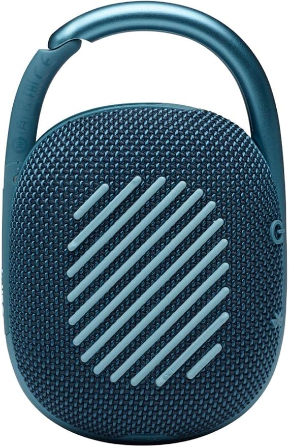 JBL Clip 4: Portable Speaker with Bluetooth, Built-in Battery, Waterproof and Dustproof Feature - Blue New (Renewed)