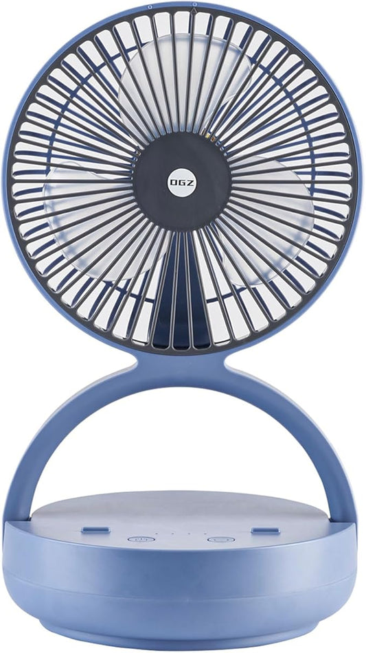 OGZ Portable Fan for Travel I 7 Inch Small Desk Fan Rechargeable Air Circulator I 180° Oscillating Battery Powered Powerful Personal Fan For Beside Office Desktop RV Dorm Cooling
