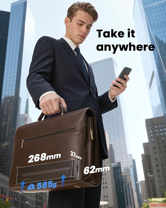 TATTMUSE Inkless Portable Printers Wireless for Travel, Small Thermal Printer Compatible with iPhone Laptop, Bluetooth Mobile Printer for School/Office/Home Use Support 8.5" X 11" Thermal Paper
