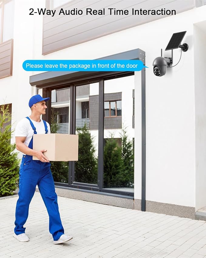 ANRAN Security Camera Wireless Outdoor with 360° View, 2K Solar Outdoor Camera with Smart Siren, Spotlights, Color Night Vision, PIR Human Detection, Pan Tilt Control, 2-Way Talk, IP65, Q1 Grey