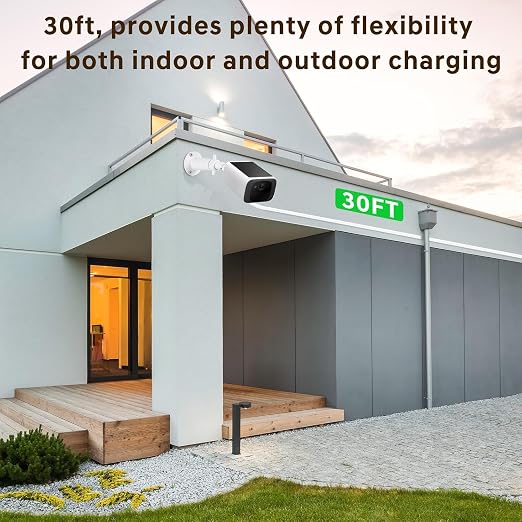 30FT Power Adapter Designed for eufy Security SoloCam S220/S340/S4/E30/E42, eufyCam S330/S3 Pro and eufy Security Indoor Cam S350/E30, Charger and Extension Cable Provide Continuous Charging (2)