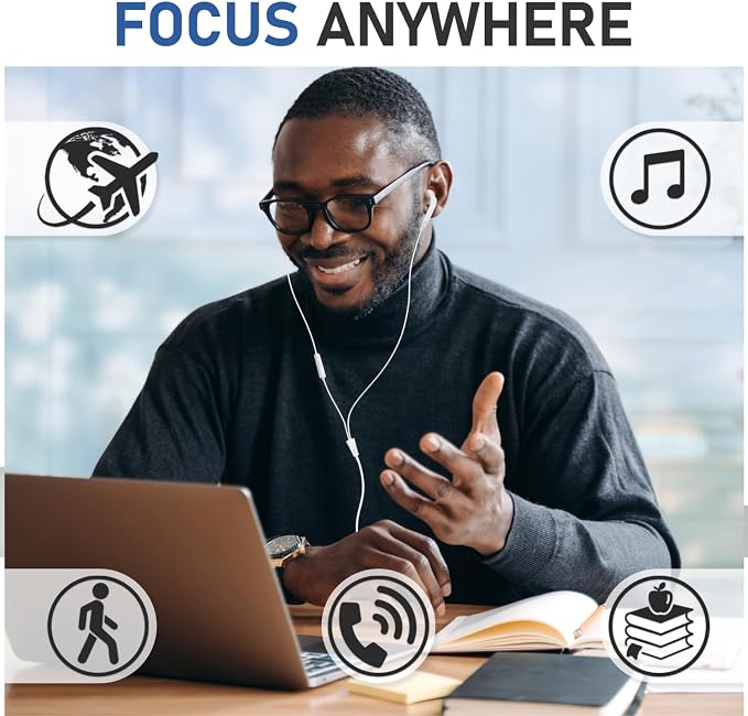 LUDOS FEROX 5 Pack Wired Earbuds in-Ear Headphones, 5 Year Warranty, Earphones with Microphone, Noise Isolation for 3.5mm Jack Ear Buds for iPhone, Samsung, Computer, Laptop, Kids, School Students