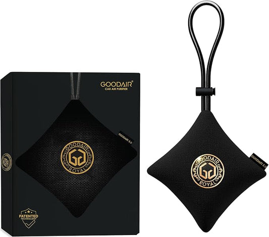 GOODAIR HEPA Car Air Purifier Bag & Pouch | 75g Activated Carbon Filter, Absorb Toxic Gases, 2.0 Premium Certified Air Purifier, Suitable for All Cars, 24/7 Air Purification - Super Black