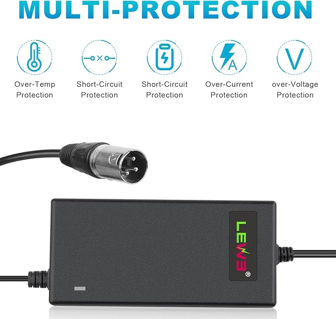 29V 5A 3-Pin Male XLR Charger for 24V Battery for Pride Mobility, Jazzy Power Chair, Lakematic,Golden Technologies, ShopRider Rascal，Drive Medical,24BC5000TF-1 Go-Go Elite Traveller