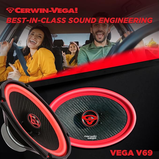 CERWIN-VEGA! V69 6"× 9" VEGA 2-Way 420 Watts 4 Ohm Copaxial Full Range Speakers(Pair)