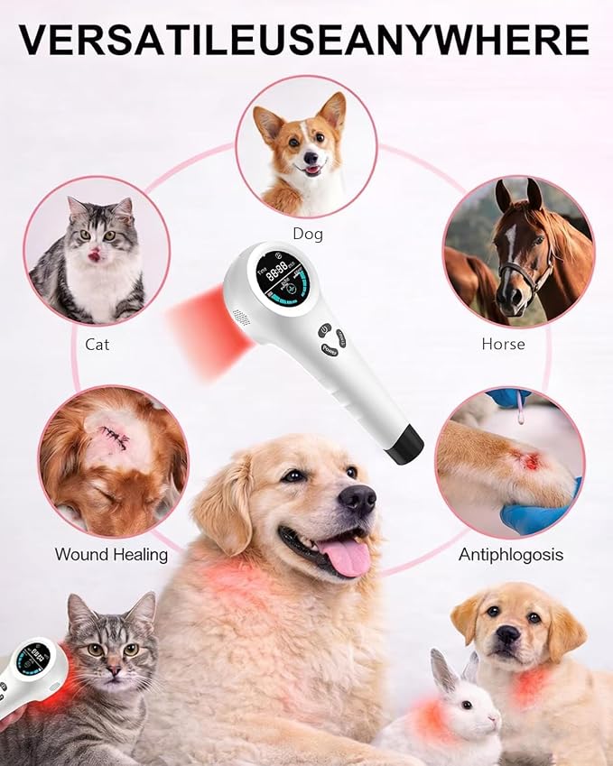 Cold Laser Therapy Device for Dogs & Cats, Pet Pain Relief & Joint Support Tool, Multi-Wavelength Red & Infrared Light Therapy for Arthritis, Muscle & Mobility Care, Safe Home Use