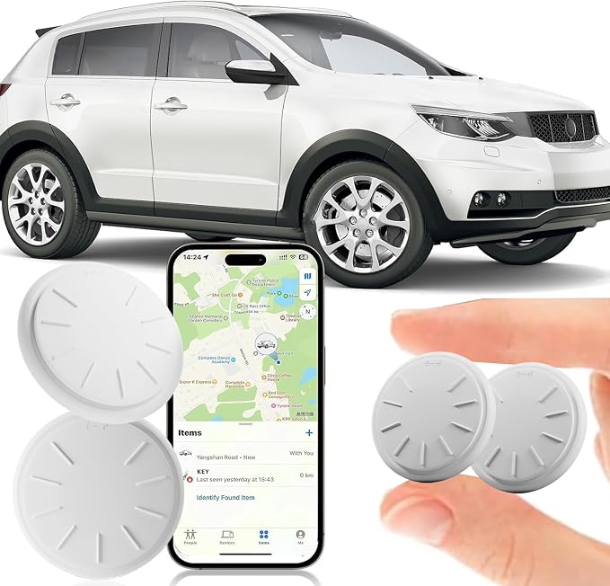 GPS Tracker for Vehicles, 1PCS Tracker Device for Vehicles, Work with Find My (iOS Only), Tracking Devices for Cars Hidden with Waterproof Case, No Monthly Fee GPS Trackers