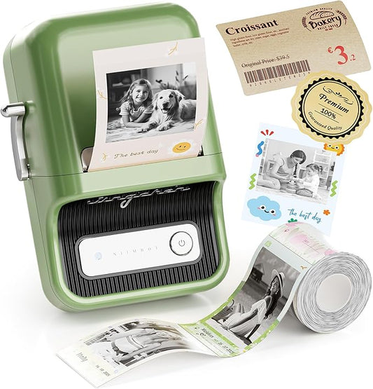 NIIMBOT B21 Pro Sticker Printer, 300DPI, Fun APP, Portable Inkless Label Printer, Bluetooth Sticker Maker for DIY Crafts, Notes, Scrapbook, Photo, Custom Labels & Gifts,Home Organization (Green)