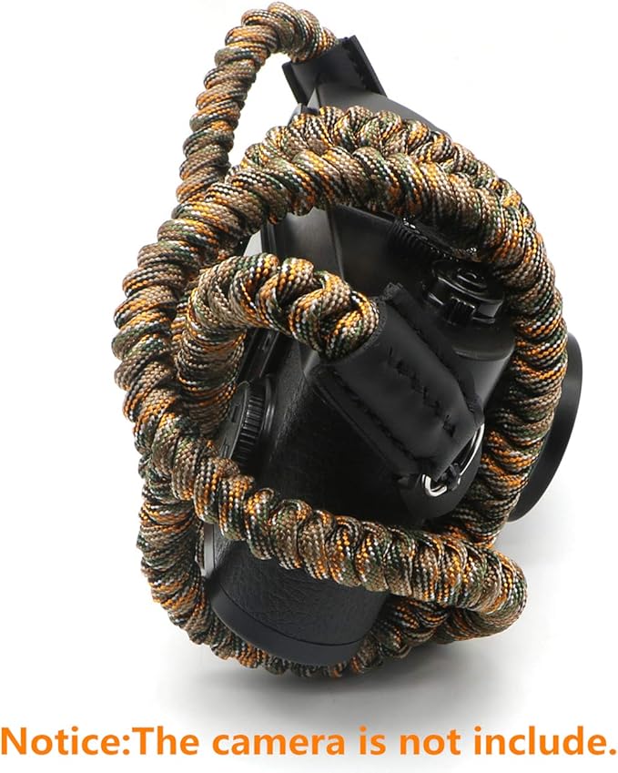 Paracord Woven Camera Neck Shoulder Strap Belt Hand Compatible with Canon Nikon Sony Olympus Pentax Fujifilm Panasonic SLR DSLR Digital Mirrorless Cameras 42 inch Camouflage
