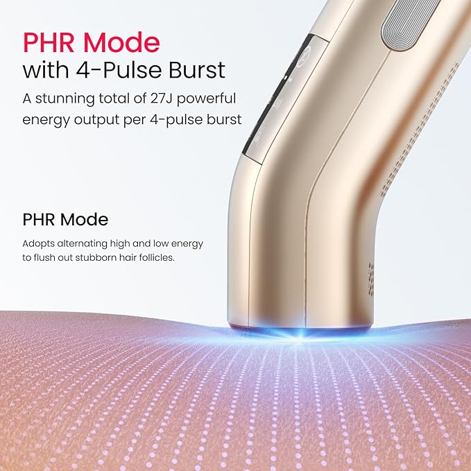 IPL Laser Hair Removal for Women and Men, 27J Quad-Pulse Mode for Ingrown & Coarse Hair, Dual Lights 100W, 35°F Ice-Cooling Painless Permanent Hair Removal for Sensitive Skin, Bikini, Face, Body