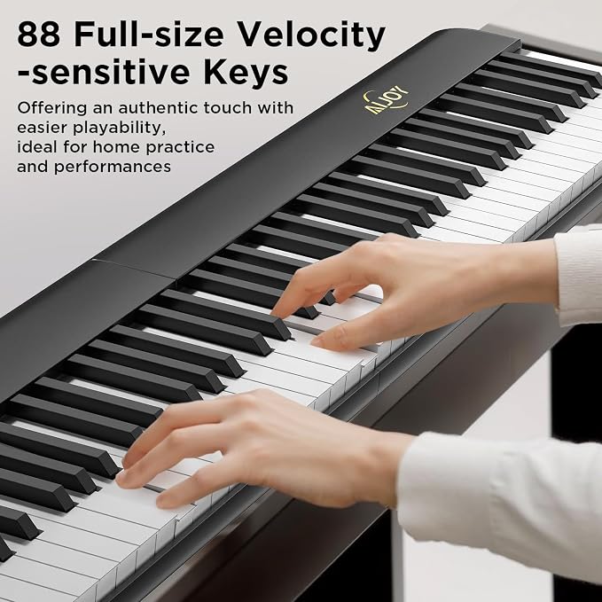 AiJoy 88 Keys Piano Keyboard with Magnetic Connection, ASP-10M Detachable Electric Piano for Beginners, Portable Digital Piano for Travel with Sensitive Keys, MIDI Support, Carry Bag