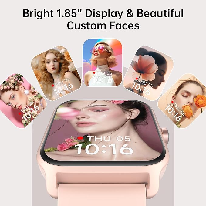 Tensky Smart Watch for Women/Men, 1.85'' HD Activity Smartwatch for iPhone/Android, 100+ Sport Modes Fitness Tracker (Answer/Make Call), Alexa Built-in, Sleep/Heart Rate/SpO2 Monitor/2ATM Waterproof