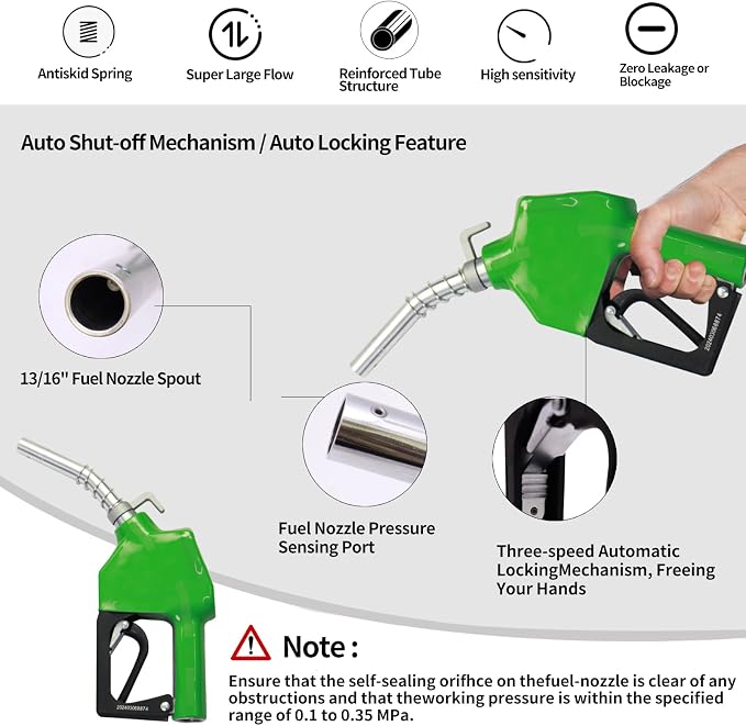 110V 16GPM Electric Fuel Transfer Pump Kit - Self-Priming Diesel/Kerosene/Bio Pump w/Auto Shut-Off Nozzle & Hose, Cast Iron/Aluminum Construction