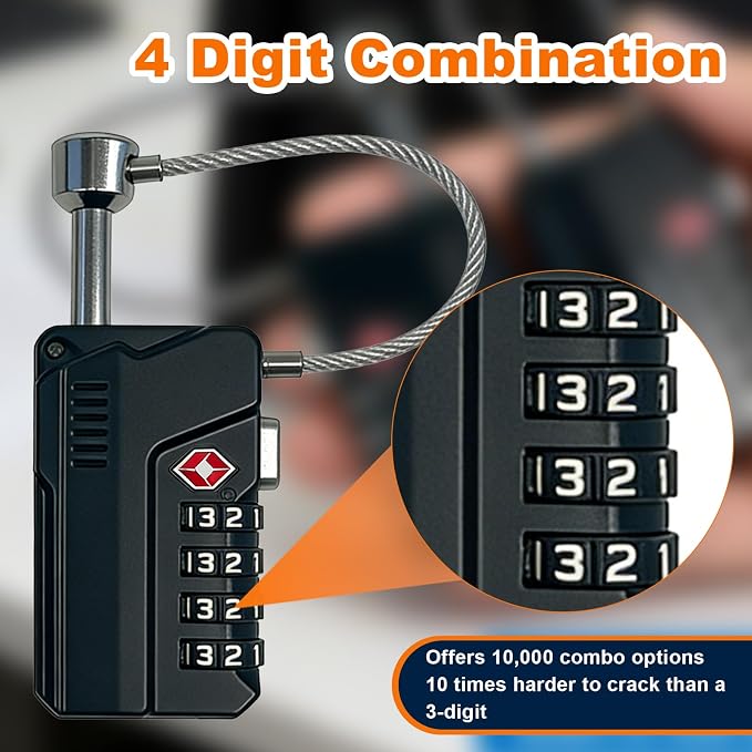 TSA Approved Gun Case Locks 2 Pack - Heavy Duty Combination Lock, Keyless Security for Gun Case, Pistol Case, Pelican Case & Airplane Travel Storage