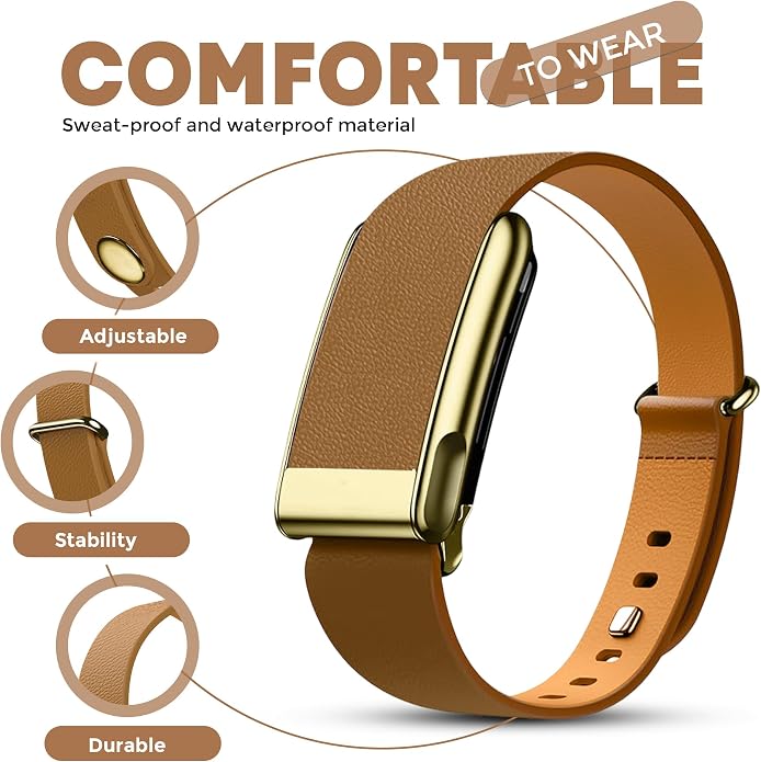 DADO Luxe Tapered Leather Replacement Band Compatible with WHOOP 5.0, One, Peak, and Life Fitness Tracker – Durable & Comfortable | Not for Whoop Gen 4