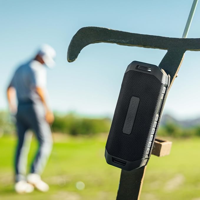 ROKFORM G-ROK Pro, Premium Sound with Bass, Portable Bluetooth Golf Speaker, 24 Hour Battery, Magnetic Hold with 49lb Pull Force, IPX7 Waterproof, LED Display, Unlimited Pairing, Can Charge Phone
