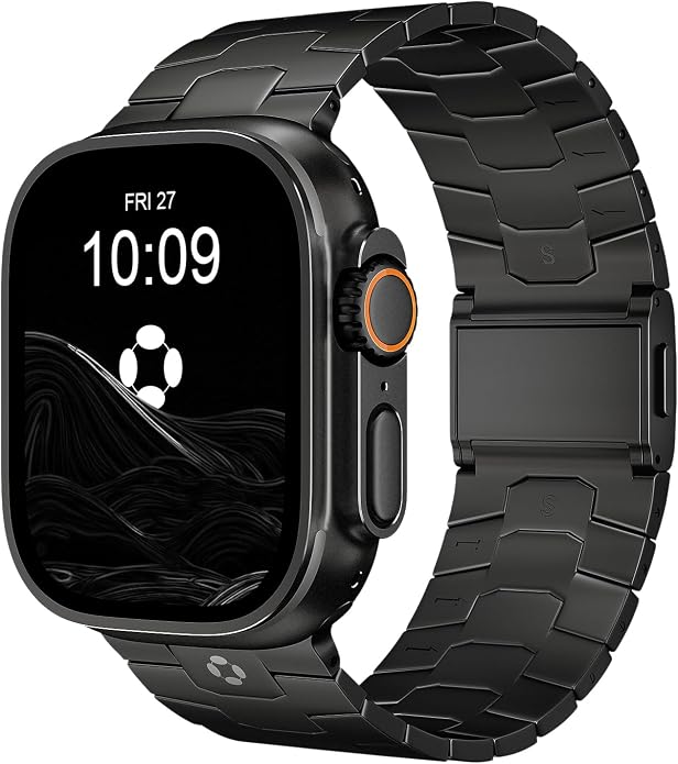Titanium Watch Band AGIS01- Fits Apple Watch ULTRA 3/2/1 (49mm) - Adjustable Titanium Apple Watch Band with DLC Coating, Lightweight & Durable Strap for Men - Premium Color Matching Band