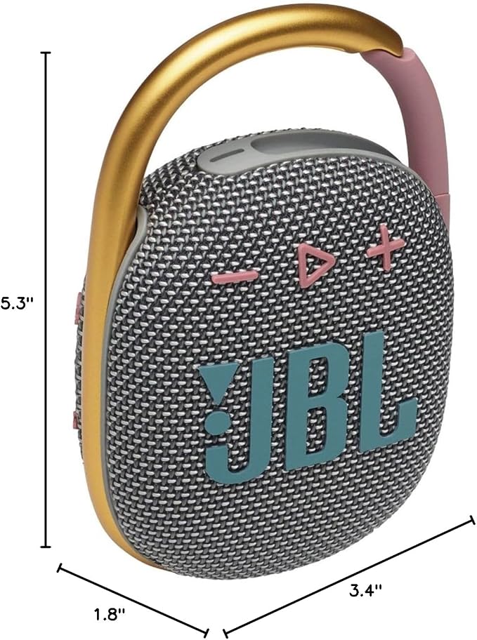 JBL Clip 4 - Portable Mini Bluetooth Speaker - Grey (Renewed)