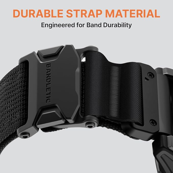 Bandletic Magnetic Bands Compatible with Garmin Instinct Watch Band, 22mm Quick Fit Rugged Nylon Soft Strap for Fenix E/8 47mm/7/6/5/Forerunner 970/965/955/Epix 2/Approach S70 47mm/Tactix & Quatix