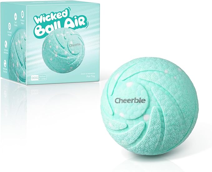 Cheerble Smart Interactive Dog Toy, Wicked Ball AIR, Automatic Moving, Bouncing, and Rotating, E-TPU Material, IPX7 Waterproof Rating, Active Rolling Ball for Puppy, Medium and Large Dogs