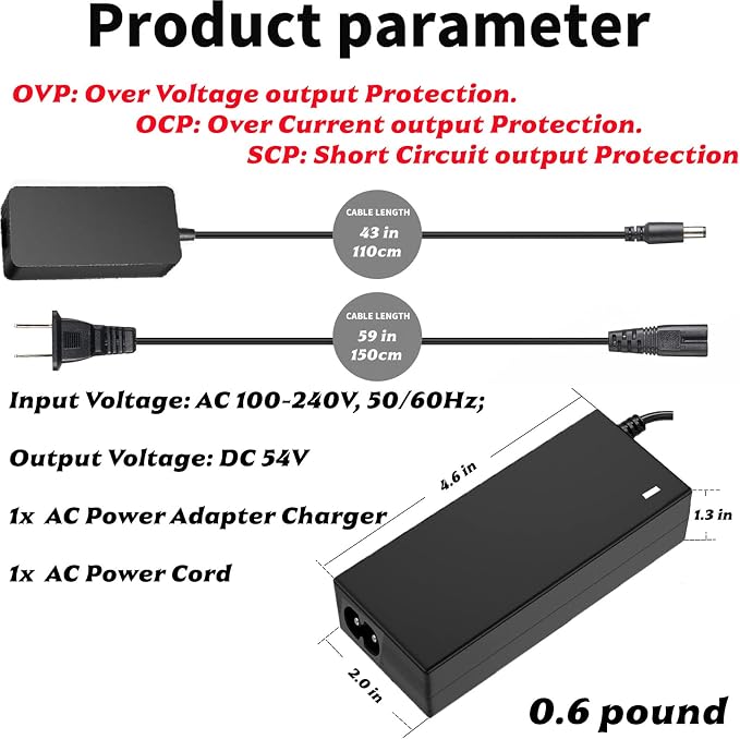 54V 1.1A Adapter for ubiquiti Network usw-lite-8-poe Gigabit Ethernet,Compatible with ubiquiti Network Ultra 60w usw-ultra-60w PoE Switch UniFi Lite 8 PoE NY-PW0L2-05401100 Power Supply Cord