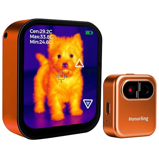 Mini Thermal Camera, 80x60 IR Resolution Infrared Camera with Touchscreen, Portable Thermal Imaging Camera with 50° Wide-Angle Lens, Heat Sensor for HVAC, Home Inspection, Water Leak Detection