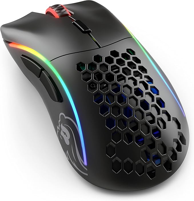 GLORIOUS Model D Wireless Gaming Mouse - 69g Superlight, Lag Free 2.4Ghz Wireless, Up to 71 Hour Battery, RGB, BAMF Sensor, Ergonomic, 6 Buttons - Matte Black
