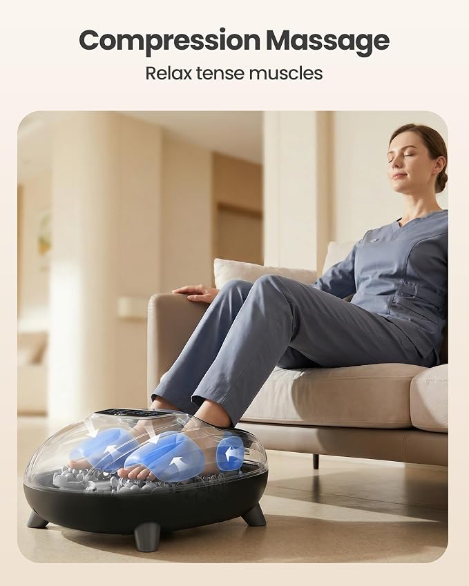 CILI Shiatsu FSA Foot Massager with Heat and Compression, Knead Rolling HSA Feet Massager for Neuropathy, Plantar Fasciitis, Remote Control, Up to Men Size 14", Christmas Gifts for Men Women