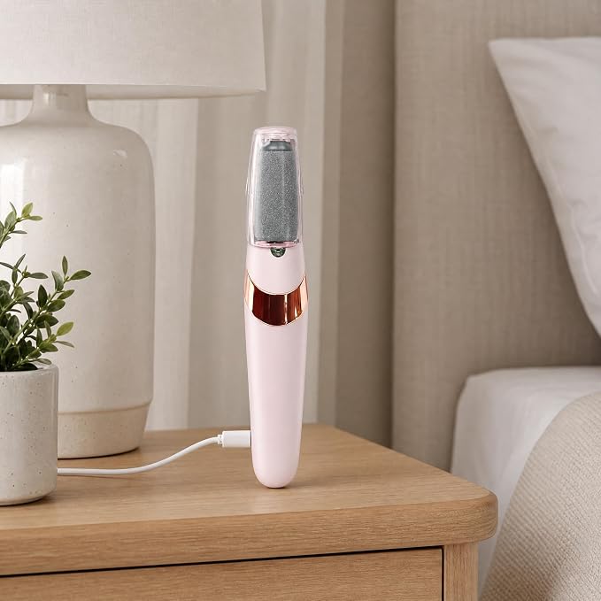 Electric Foot File and Callus Remover,Dual Roller Heads 2 SpeedsProfessional Pedicure Tools for Dry, Calluses, Dead, Cracked, Hard Skin,Equipped with 2 Grinding Heads and 1 USB Charger&Cleaning Brush
