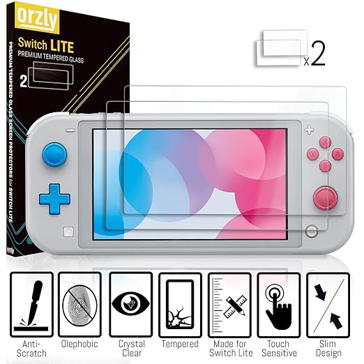 Orzly Switch Lite Accessories Bundle - Case & Screen Protector for Nintendo Switch Lite Console, USB Cable, Games Holder, Grip Case, Headphones, Thumb-Grip Pack & More (Gift Pack - Z&Z Edition)