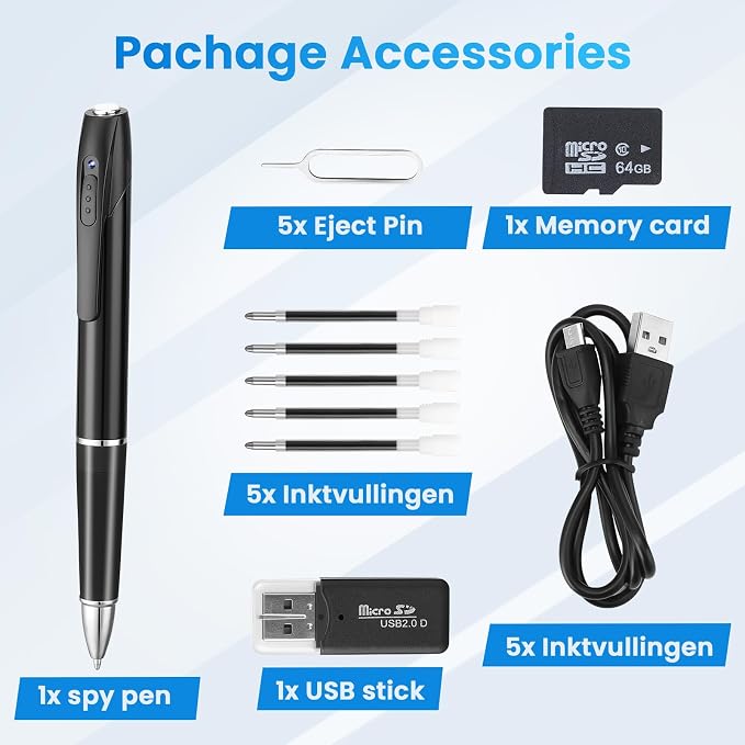 1080P HD Spy Camera, 64GB Mini Body Cam, Hidden Cameras, Mini Camera, Rechargeable Small Pocket Cam, Suitable for Feetings, Classrooms, Business Negotiations