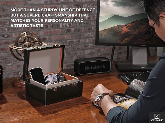 KK6 PLUS Faraday Box for Key Fobs, Signal Shielding Storage | Signal Shielding • Expanded Storage Capacity • Reinforced Metal Hinges • Premium Synthetic Leather