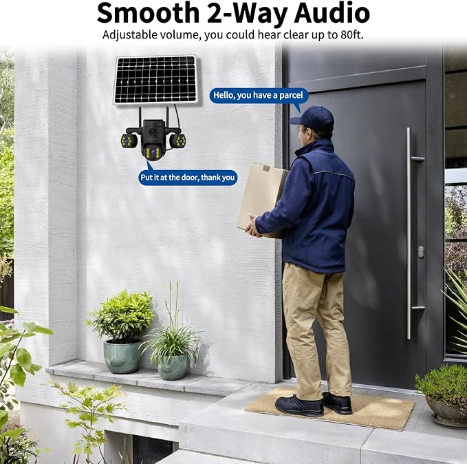 Triple Lens Outdoor Wireless Security Camera, Outdoor Cameras for Home Security, Color Night Vision, Outdoor Camera Two Way Audio for Home and Farm